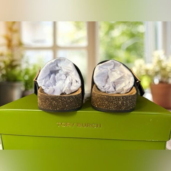 Tory Burch Womens Mellow Leather Flatform Slip On Sandals Shoes NWT - Picture 10 of 15